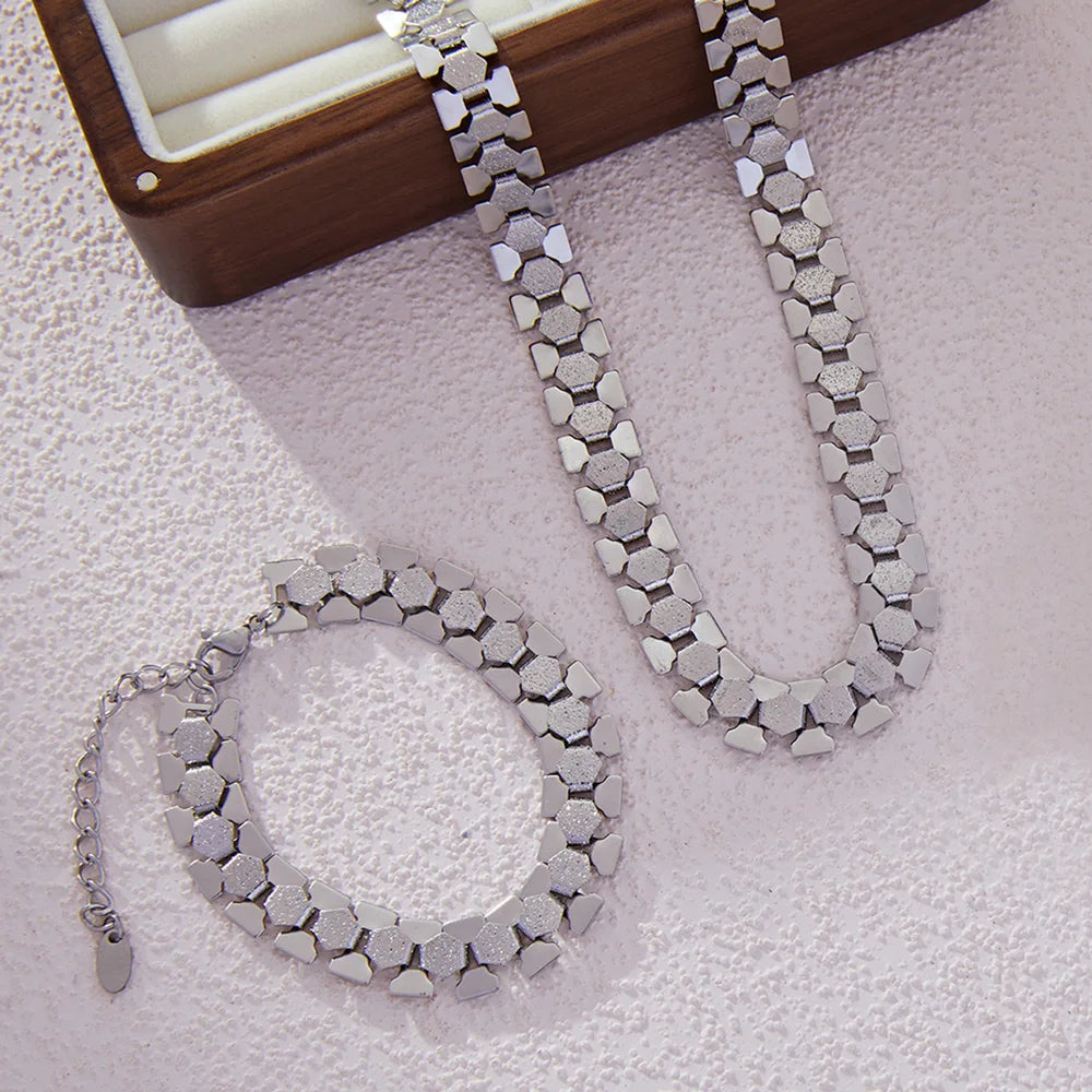 Gold Plated Jewelry Set Necklace & Bracelet| Velina by Lyn